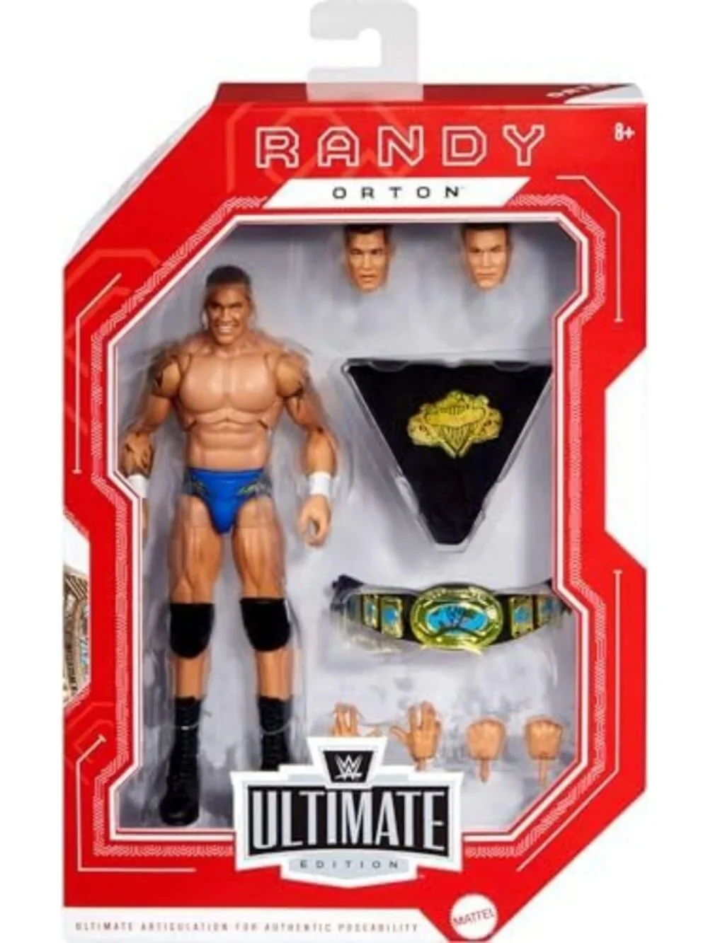 Ultimate Edition 6-Inch WWE Action Figure Set with Accessories, Swappable Heads